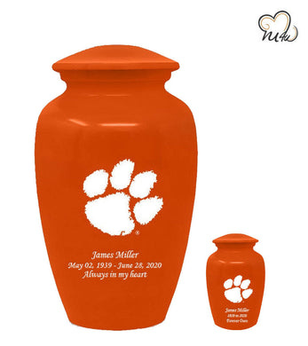 Clemson University Tigers College Cremation Urn - Orange - ExquisiteUrns