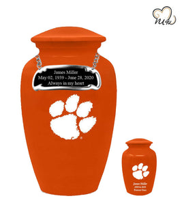 Clemson University Tigers College Cremation Urn - Orange - ExquisiteUrns