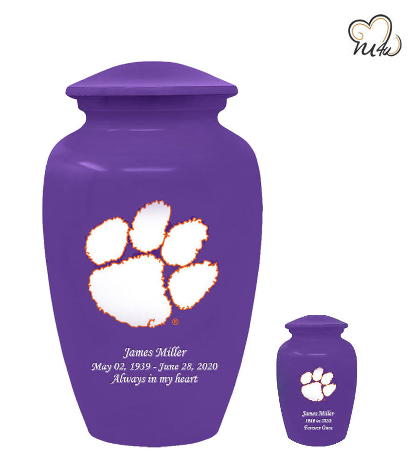 Clemson University Tigers College Cremation Urn - Purple - ExquisiteUrns