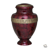 Crimson Marble Brass Cremation Urn, Classic Urn - ExquisiteUrns