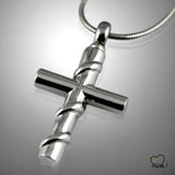 Cross with Silver Wire Wrapped Cremation Keepsake Pendent, Cremation Pendant - ExquisiteUrns