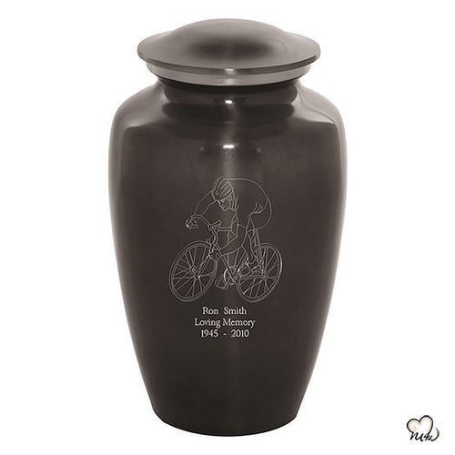 Custom Engraved Bicycle Cremation Urn, Sports Urn - ExquisiteUrns