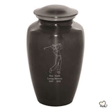 Custom Engraved Golfer Cremation Urn, Sports Urn - ExquisiteUrns