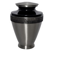 Black & Silver Atlas Urn for Ashes - Black & Silver Atlas Unique Metal Urn for Human Ashes - ExquisiteUrns