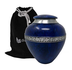 Matki Blue Alloy Cremation Urn - ExquisiteUrns