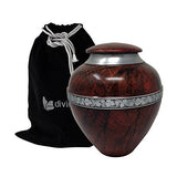Matki Brown Alloy Cremation Urn - ExquisiteUrns