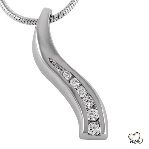 Diamond Line Pendant, Cremation Pendant - ExquisiteUrns