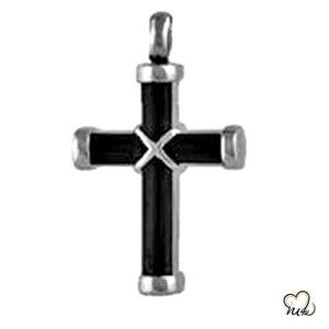 Elegant Black Cross Pendant, Cremation Pendant - ExquisiteUrns