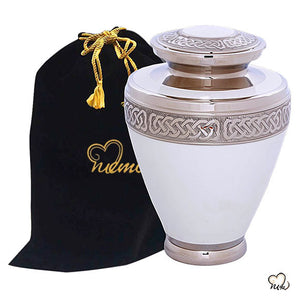 Elegant White Cremation Urn, cremation urns - ExquisiteUrns