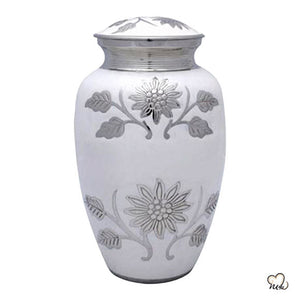 Elegant White Cremation Urn, Funeral Urns - ExquisiteUrns