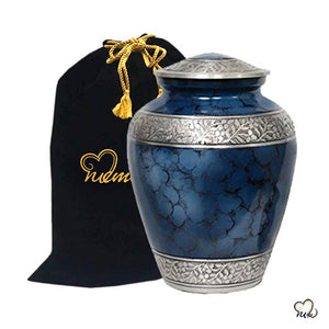 Elite Cloud Alloy Cremation Urn - Blue and Silver - Large, Alloy Urns - ExquisiteUrns