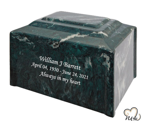 Emerald Pillard Cultured Marble Adult Cremation Urn - ExquisiteUrns