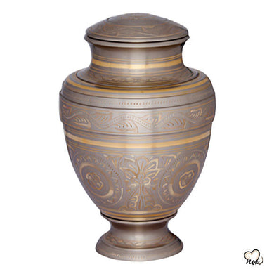 Empire Platinum Brass Cremation Urn, Brass Urns - ExquisiteUrns