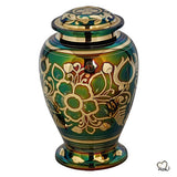 Floral Emerald Cremation Urn, cremation urns - ExquisiteUrns