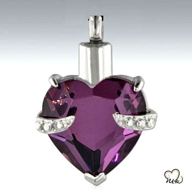 Hold My Heart Amethyst Cremation Pendant, Cremation Necklace , Urn Necklace For Ashes- ExquisiteUrns