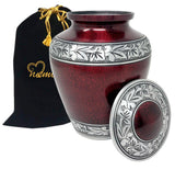 Elite Crimson Cloud Alloy Cremation Urn - Red and Silver