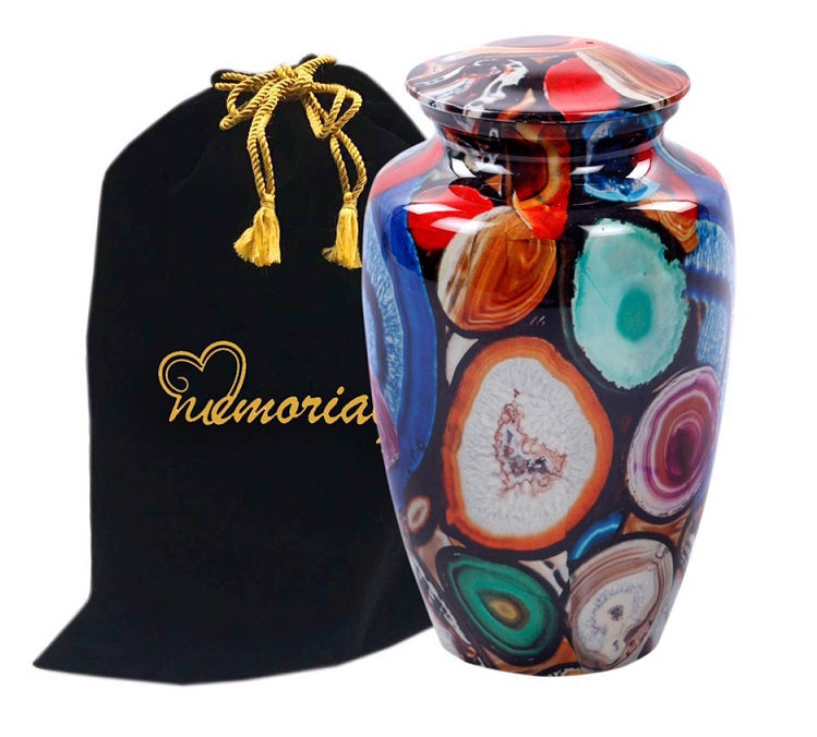 Exclusive Brazilian Multi Color Agate Cremation Urn - ExquisiteUrns