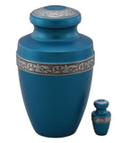 Blue Avalon Cremation urn with bonus keepsake - Overstock Deal - ExquisiteUrns