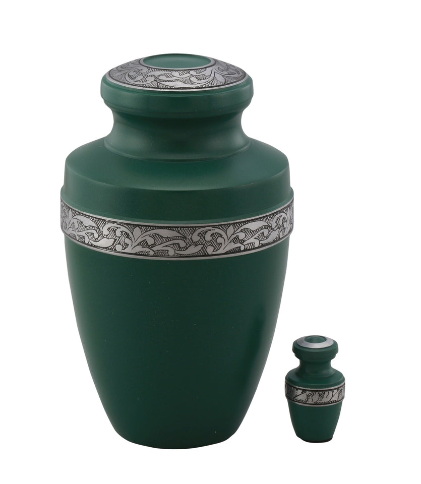 Green Avalon Cremation Urn with Bonus Keepsake - Overstock Deal - ExquisiteUrns