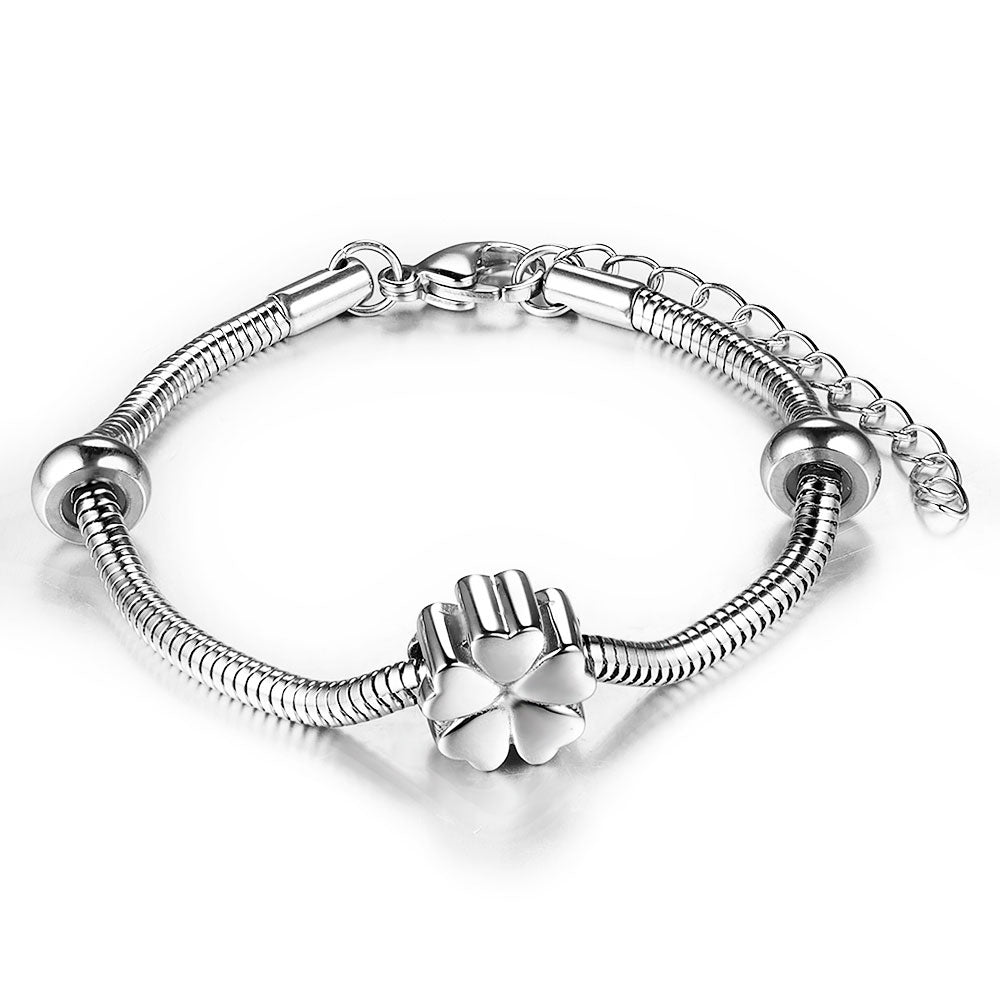 Clover Stainless Steel Keepsake Bracelet Jewelry - ExquisiteUrns