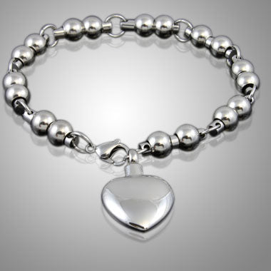 Classic Heart Stainless Steel Keepsake Bracelet Jewelry - ExquisiteUrns