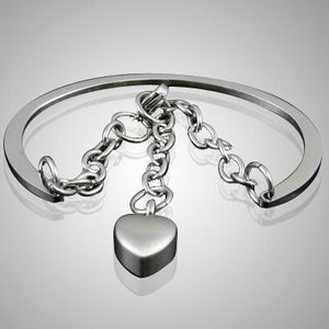 Dangling Heart Stainless Steel Keepsake Cremation Bracelet Jewelry - ExquisiteUrns