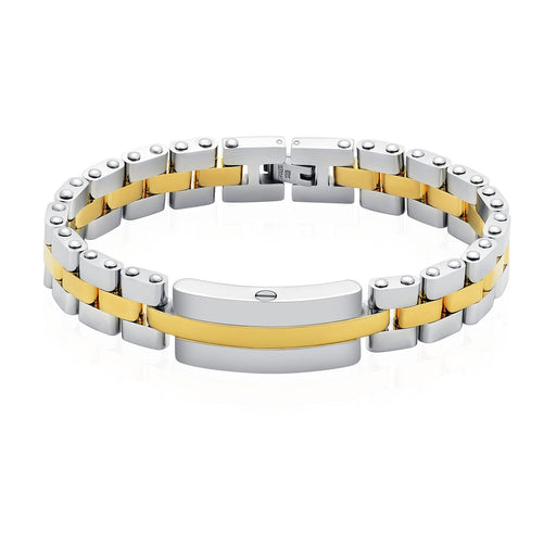Silver & Gold Cremation Stainless Steel Bracelet - ExquisiteUrns