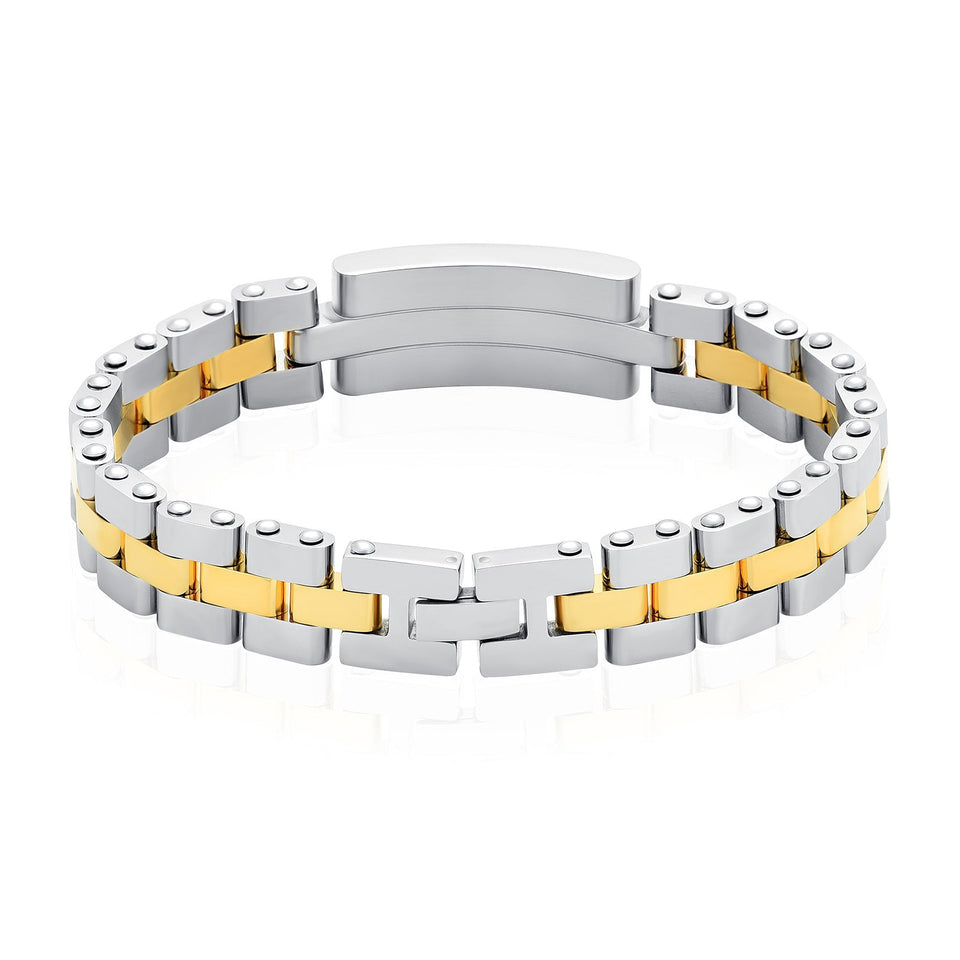 Silver & Gold Cremation Stainless Steel Bracelet - ExquisiteUrns