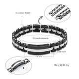 Black & Silver Cremation Stainless Steel Bracelet - ExquisiteUrns
