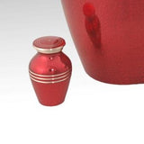Classic Red Urn for Ashes - Classic Red Solid Unique Brass Urns For Human Ashes - Keepsake Urns For Ashes- Exquisite Urns