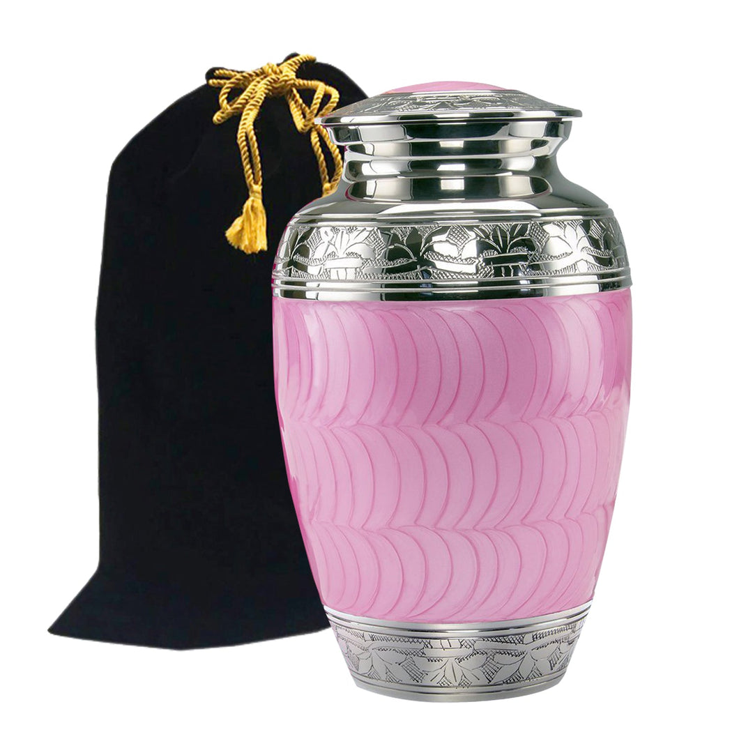 Classic Baby Pink Brass Cremation Urn - ExquisiteUrns