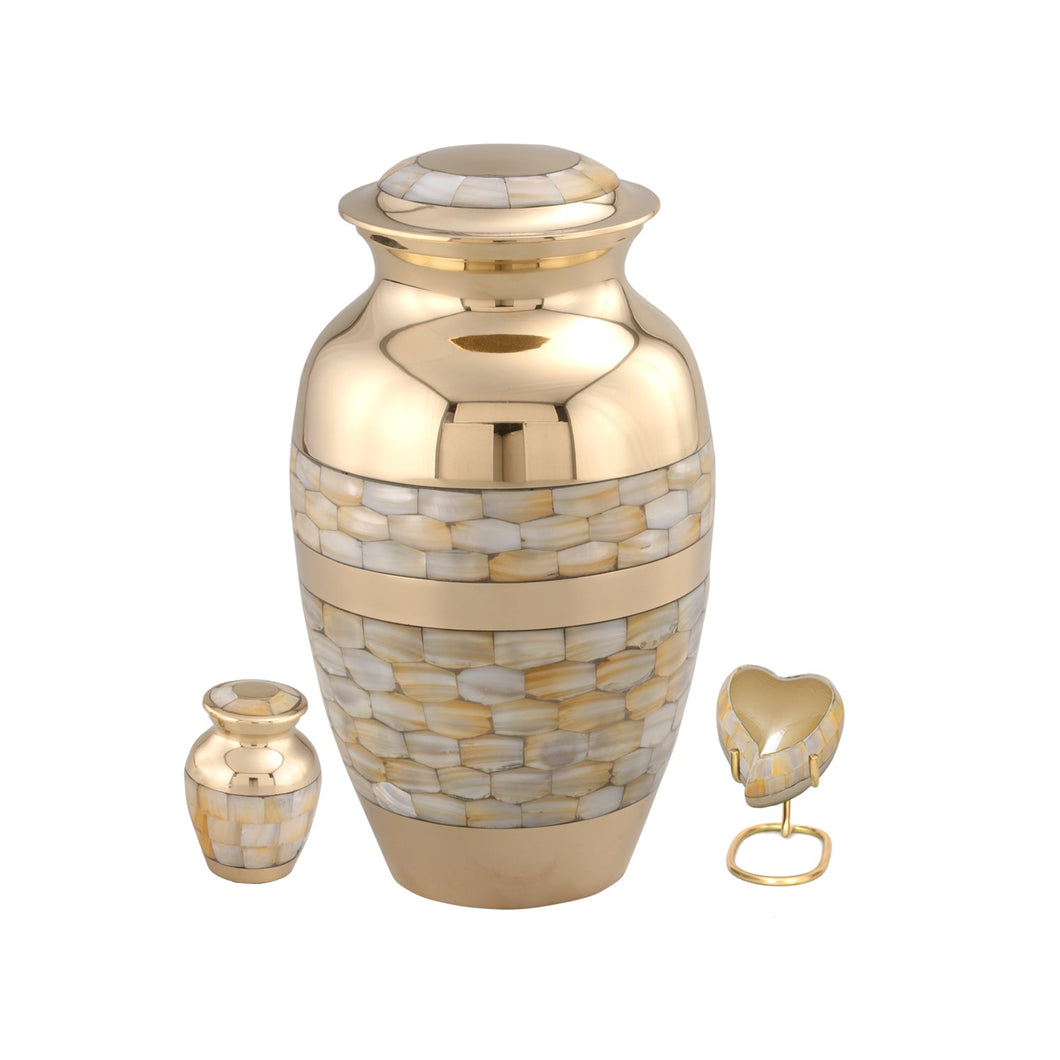 Blessing Gold Mother of Pearl Cremation Urn - ExquisiteUrns