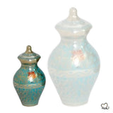 Decorative Butterfly Cremation Urn in Blue & Gold - ExquisiteUrns