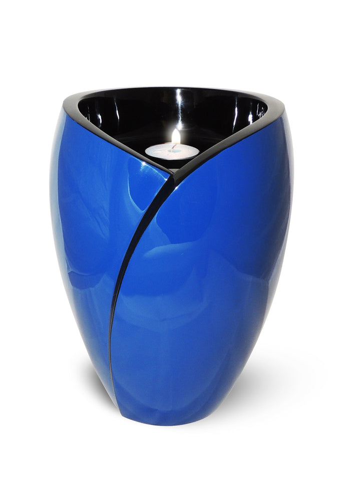 Fiberglass Candle Adult Cremation Urn - Fiberglass Candle Adult Cremation Urns For Ashes, Blue Candle Fiberglass Cremation Urns For Ashes, Fiberglass Blue Candle Cremation Urns, Fiberglass Blue Candle Funeral Urns, Fiberglass Blue Candle Memorial Urn