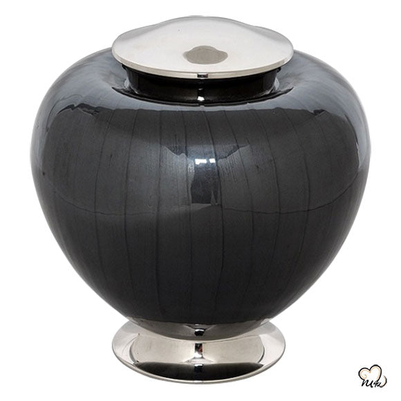 Baroque Shadow and Silver Cremation Urn - ExquisiteUrns
