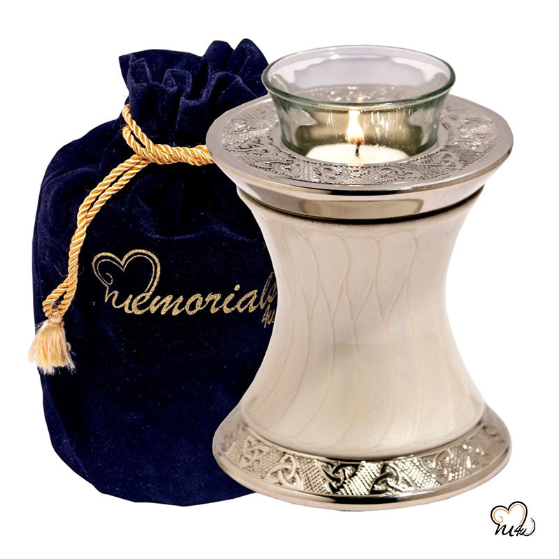 Baroque Pearl Tealight Cremation Urn, Tealight Urn - ExquisiteUrns