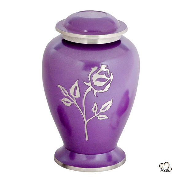 Pearl Rose Purple Cremation Urn - ExquisiteUrns
