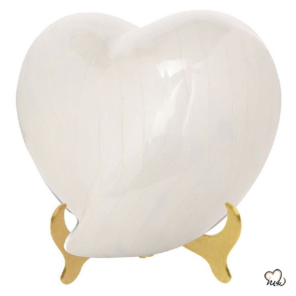 Eternal Heart  Cremation Urn - White - ExquisiteUrns