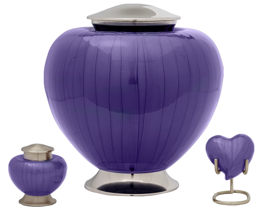 Baroque Cremation Urn for Ashes in Purple