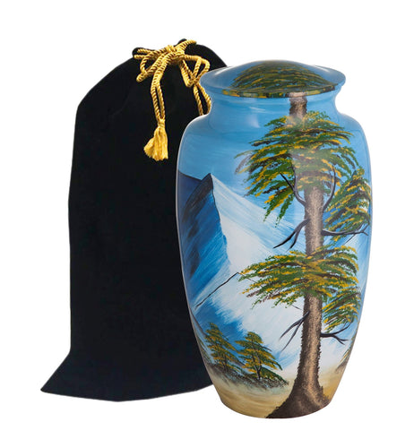 Mountaintop Hand Painted Adult Cremation Urn - ExquisiteUrns