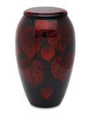 Falling Crimson Leaves Hand Painted Adult Cremation Urn - ExquisiteUrns