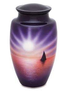 Sailboat at Sunset Hand Painted Adult Cremation Urn - ExquisiteUrns