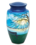 Lakeside Bench Hand Painted Adult Cremation Urn - ExquisiteUrns