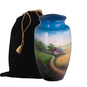 Path to the Barn Hand Painted Adult Cremation Urn - ExquisiteUrns