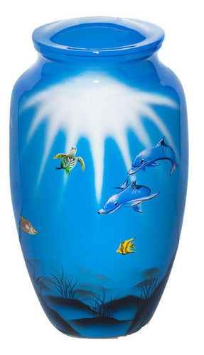 Under the Sea Hand Painted Adult Cremation Urn - ExquisiteUrns