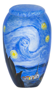 Van Gogh Inspired Hand Painted Adult Cremation Urn - ExquisiteUrns