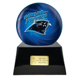 Football Cremation Urn with Optional Carolina Panthers Ball Decor and Custom Metal Plaque - ExquisiteUrns