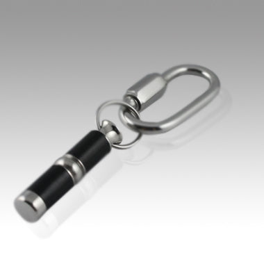 Black Beauty Stainless Steel Cremation Keychain - ExquisiteUrns
