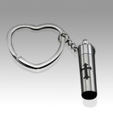 Cross on Cylinder Stainless Steel Keepsake Key Chain - ExquisiteUrns
