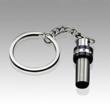 Black Ring Stainless Steel Keepsake Cremation Keychain - ExquisiteUrns